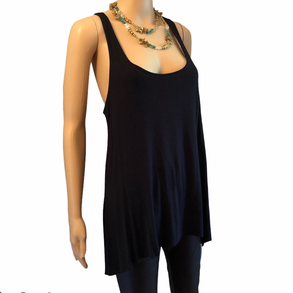 Rag & Bone Black Racerback Tunic Tank Top Sz M